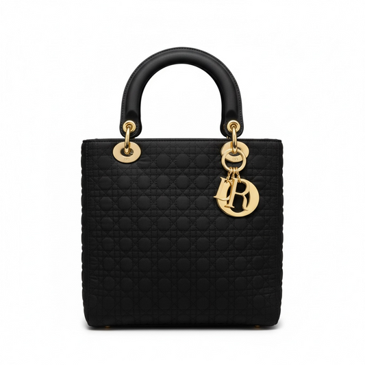 Cannage Quilted Nylon Large Lady Dior Bag