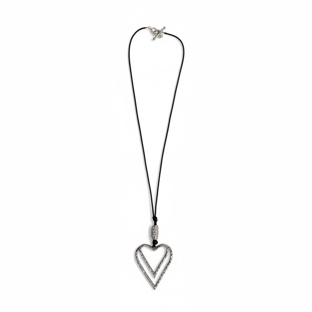 Double Heart Pendant Necklace