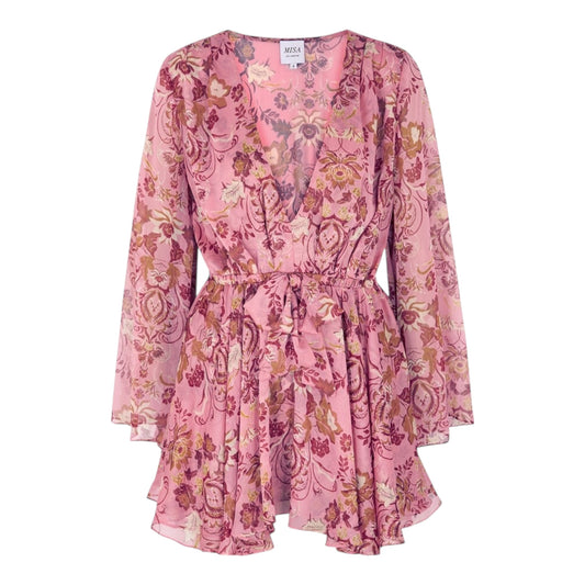 Floral-print Chiffon Mini Dress size Xsmall