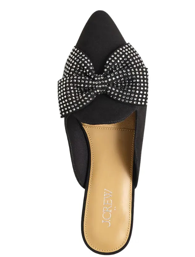 Rhinestone Bow Mule Flats size 8.5 New with tags