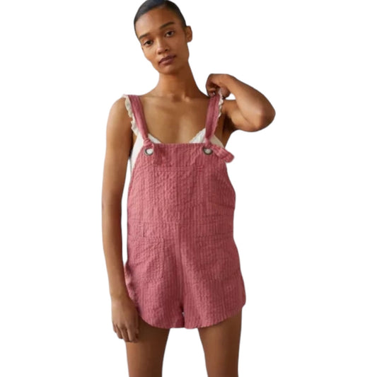 Sadie Linen Shortall Overalls Medium NEW WITH TAGS