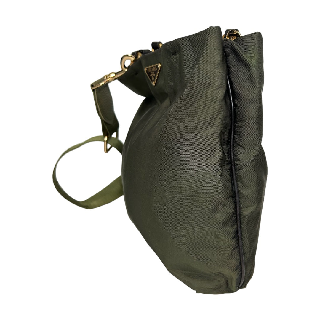 Nylon Shoulder Bag With Crossbody Bonus Strap