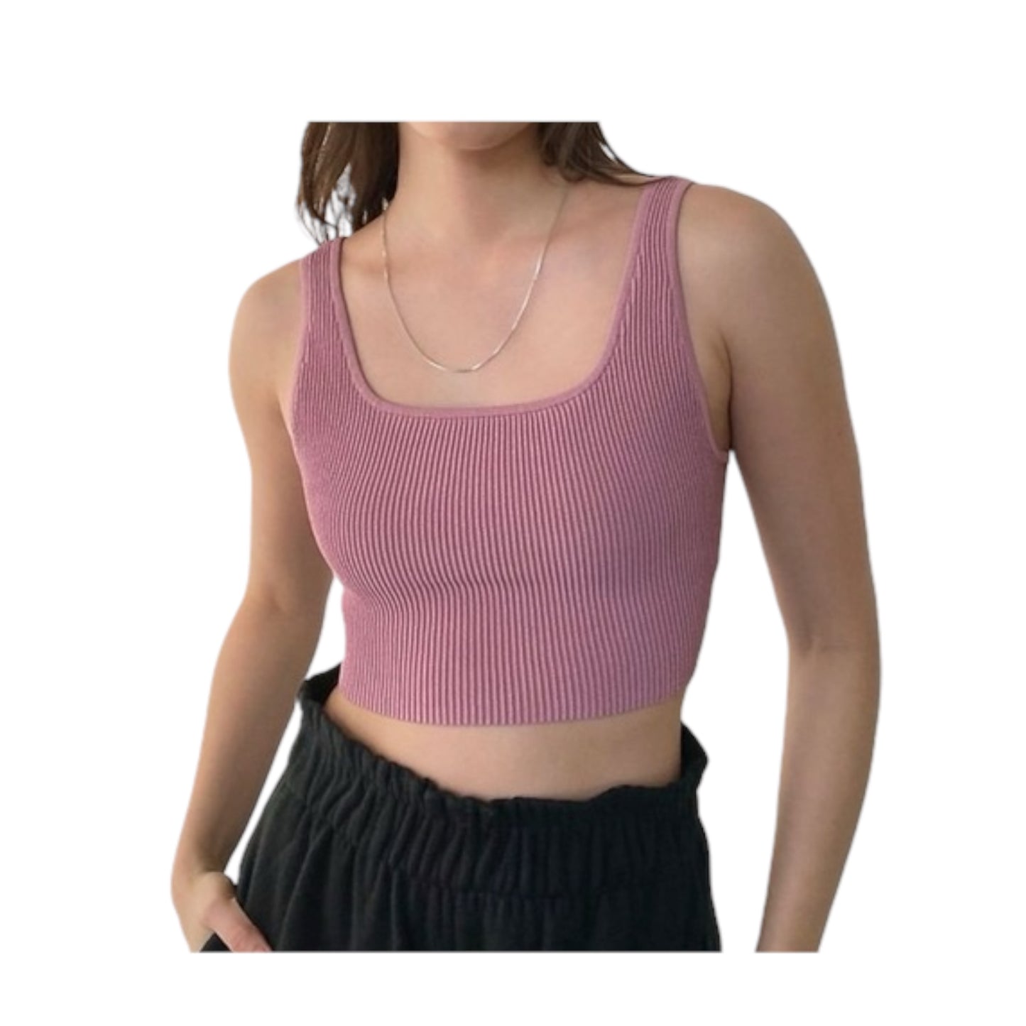 Sculpt Knit Squareneck Cropped Tank size XSmall