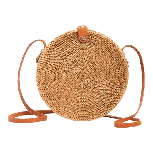 Wicker Circle Crossbody