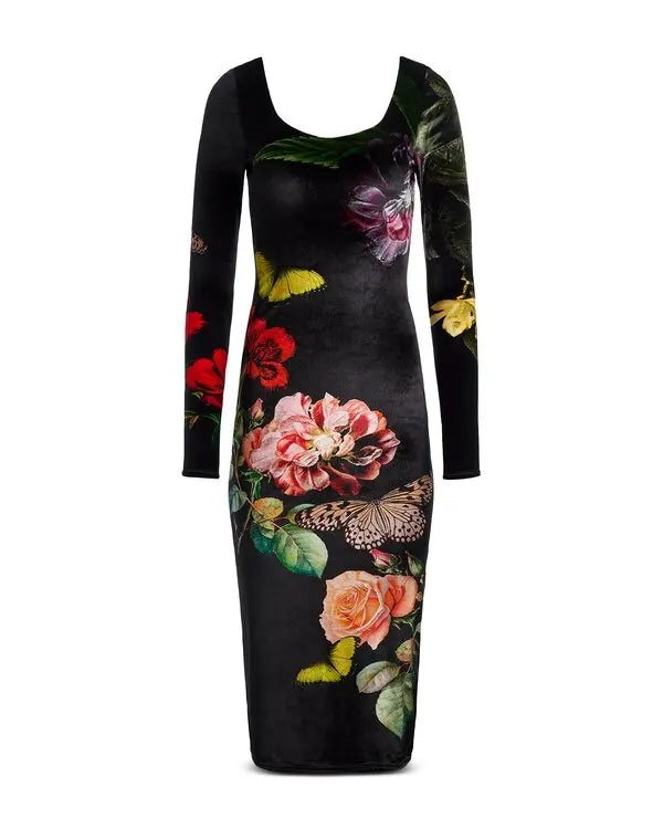 Delora Velvet Midi Dress size Medium