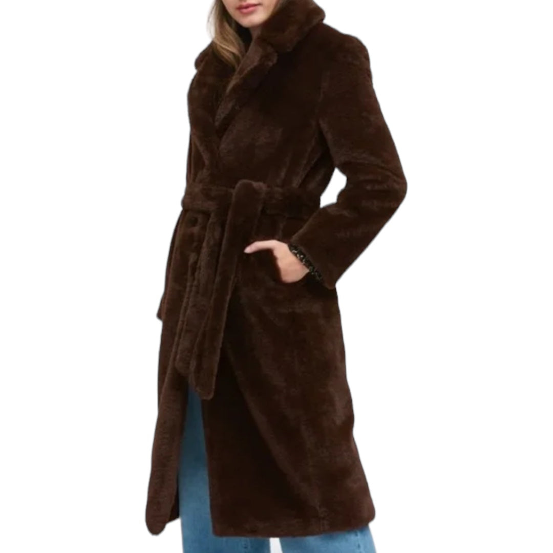 Faux Fur Long Coat Large NEW WITH TAGS