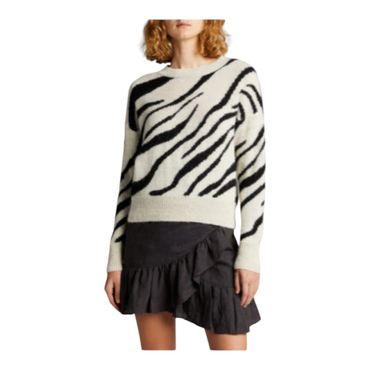 Genna Zebra-Print Alpaca Sweater size 44