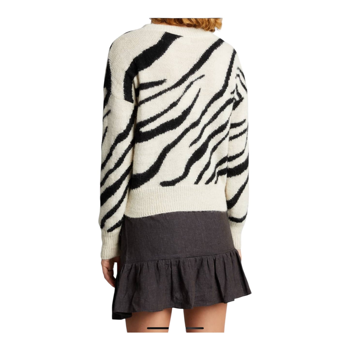 Genna Zebra-Print Alpaca Sweater size 44