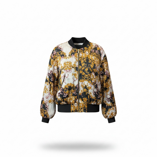 Barocco Print Bomber Jacket size 2 (Small)
