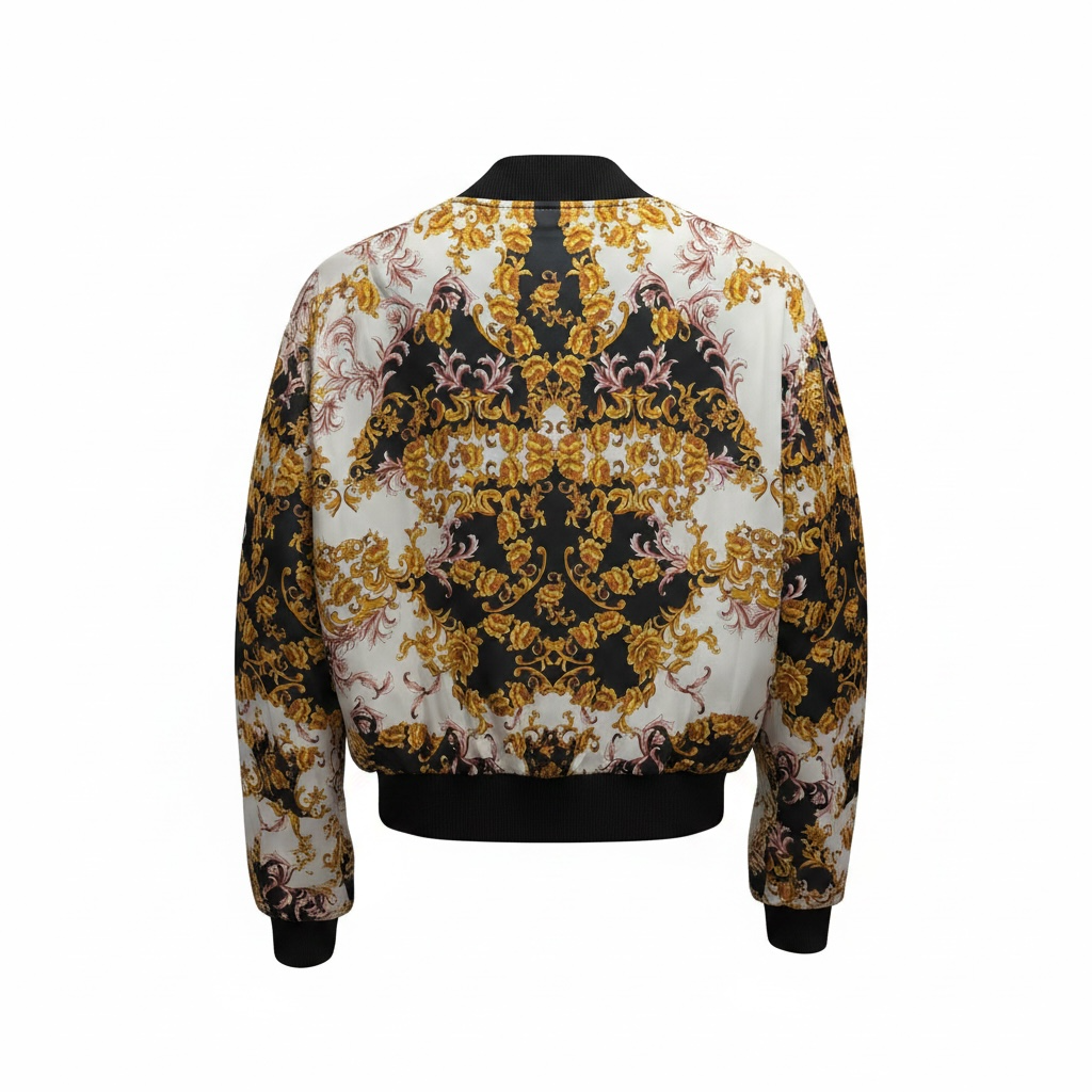 Barocco Print Bomber Jacket size 2 (Small)