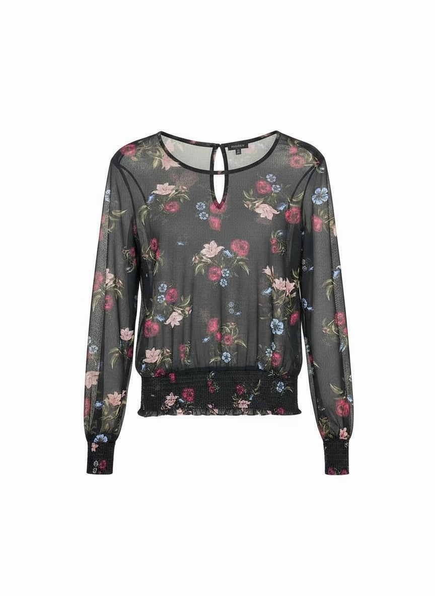 Sheer Floral Long Sleeve size Medium