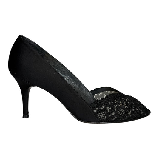 Chantelle Satin Lace Peep-Toe Pumps size 9.5