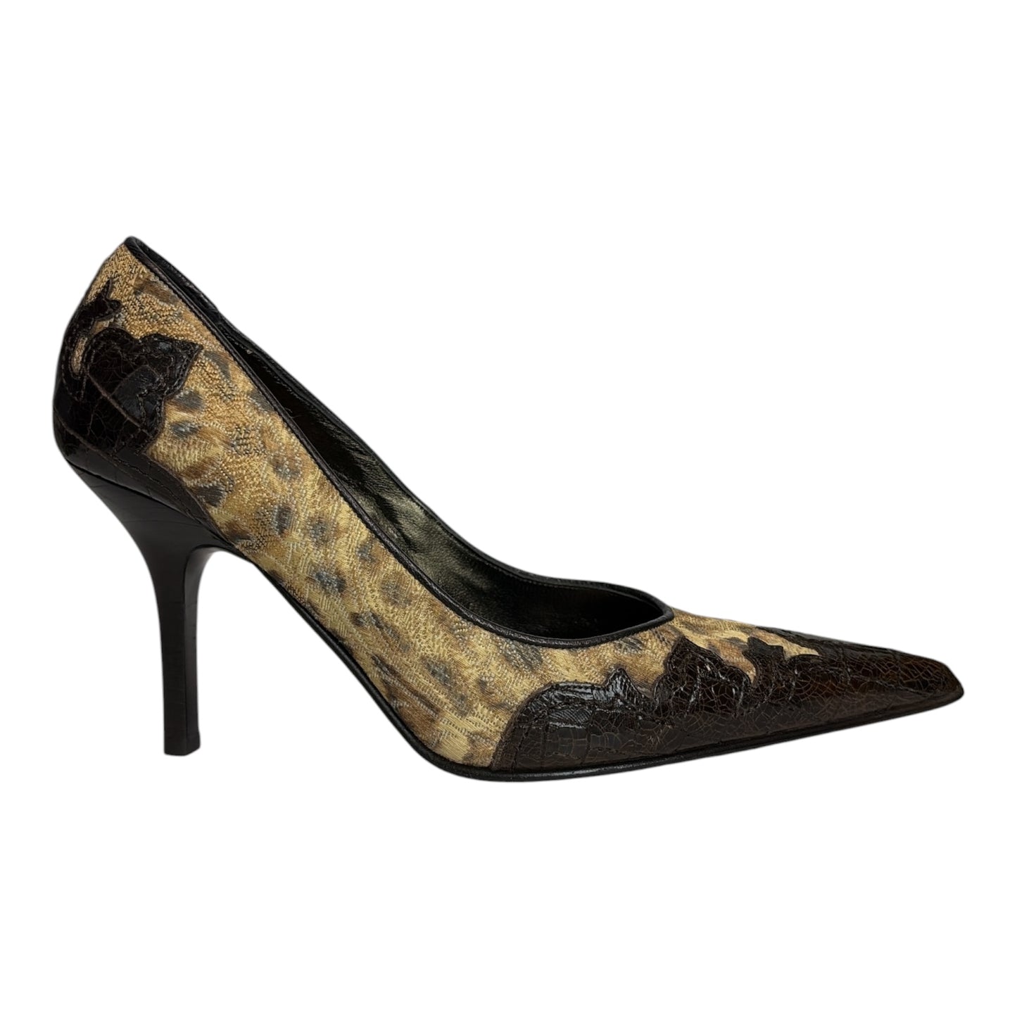 Suede Animal Print Pump Shoes size 6.5