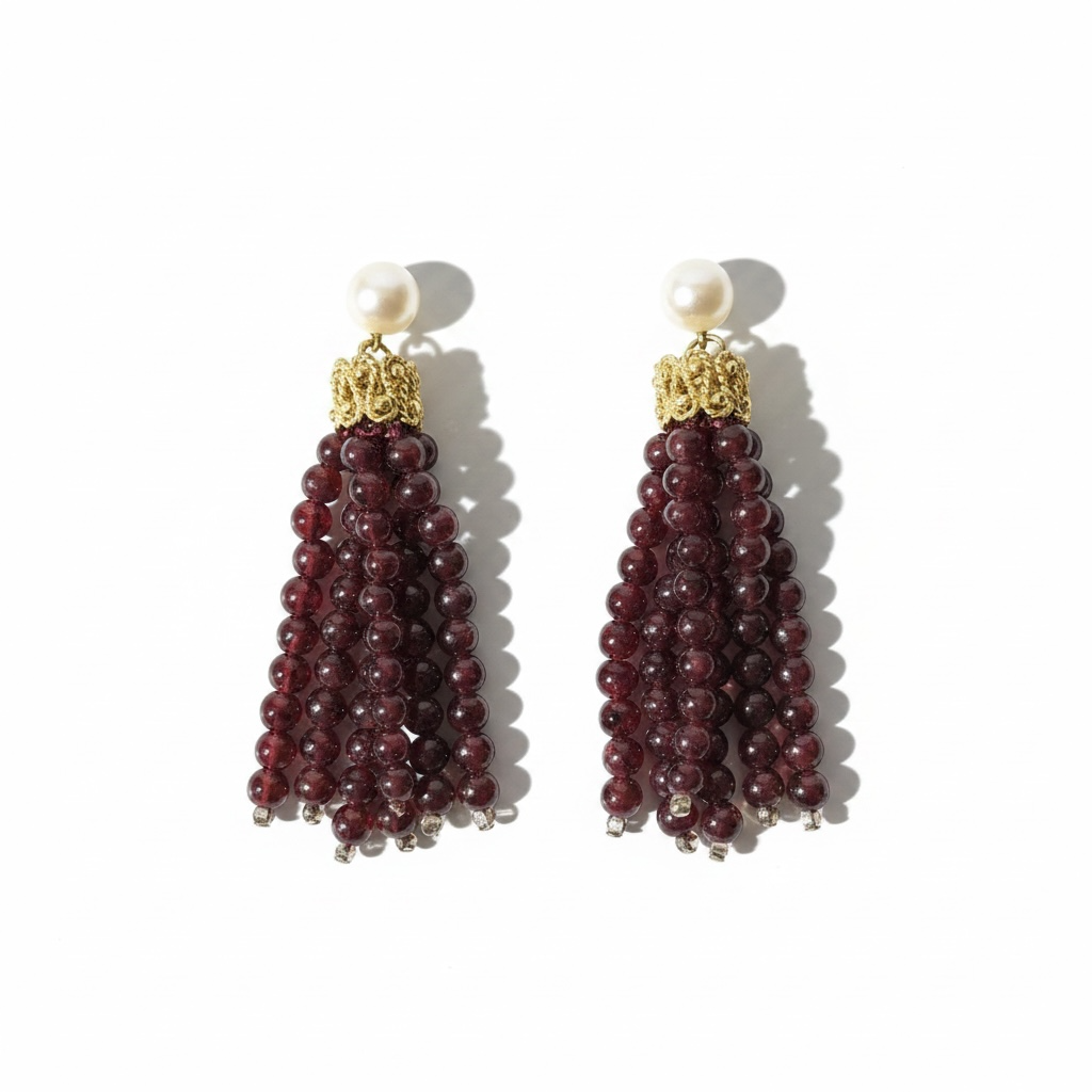 Pearl and Bead Multi Strand Earrings