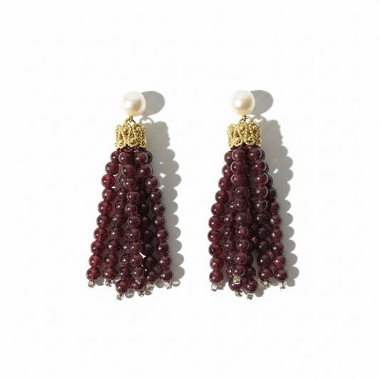 Pearl and Bead Multi Strand Earrings