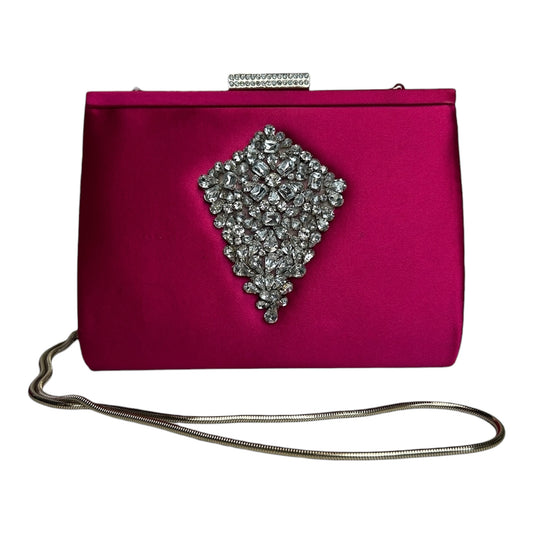 Satin Crystal Frame Clutch