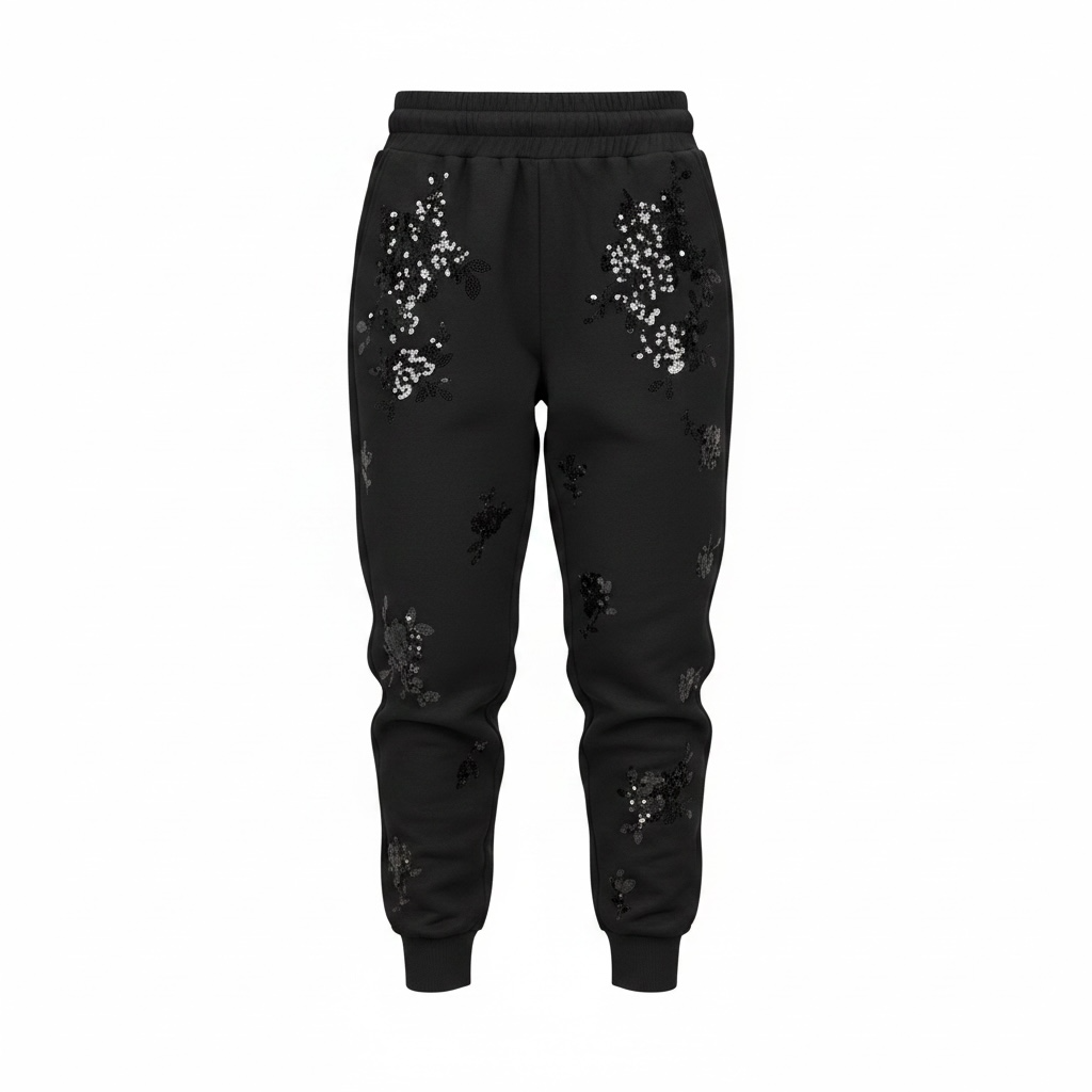 Floral Sequin Sweatpants size Small