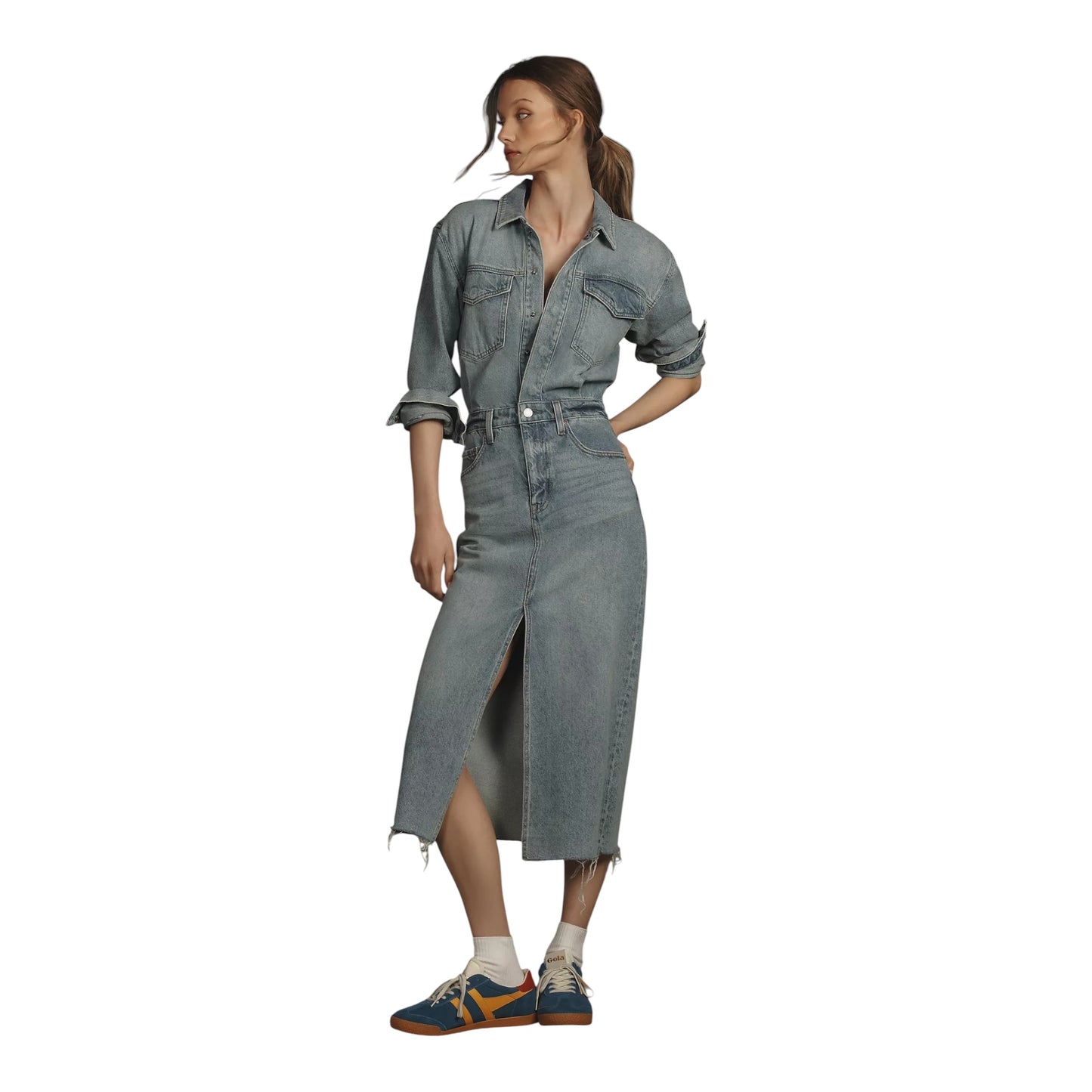 Amira Denim Midi Dress size Medium