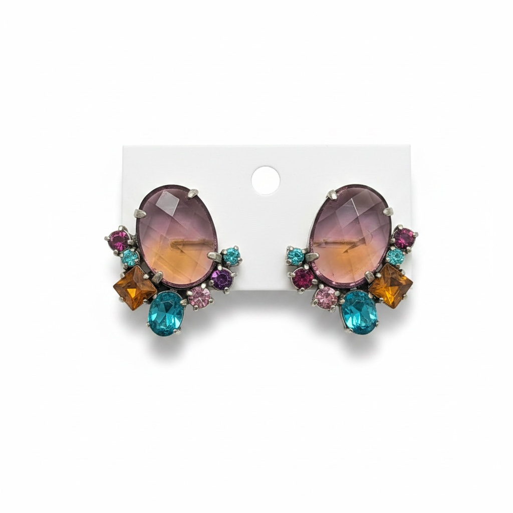 Clip On Crystal Earrings