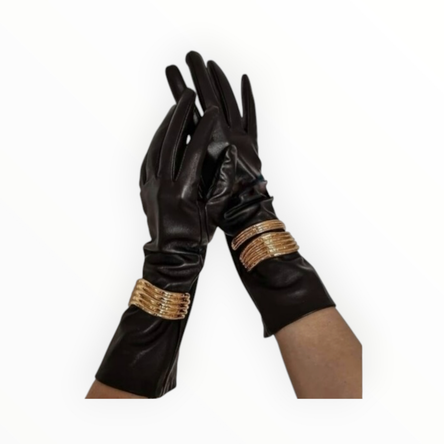 Leather Gloves with Bracelets NEW WITH TAGS
