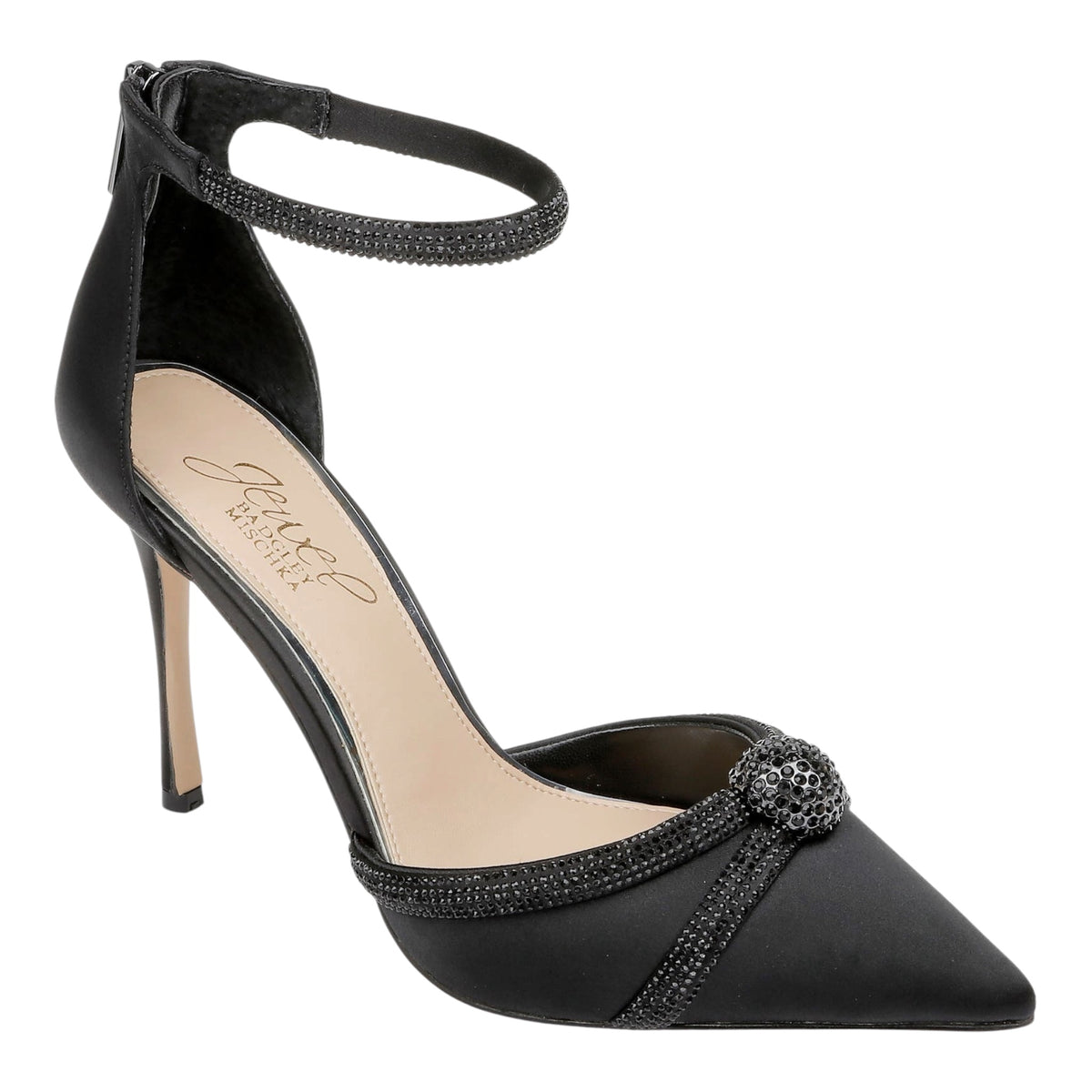 Geena Crystal Embellished Pointed Toe Ankle Strap Pump size 7.5