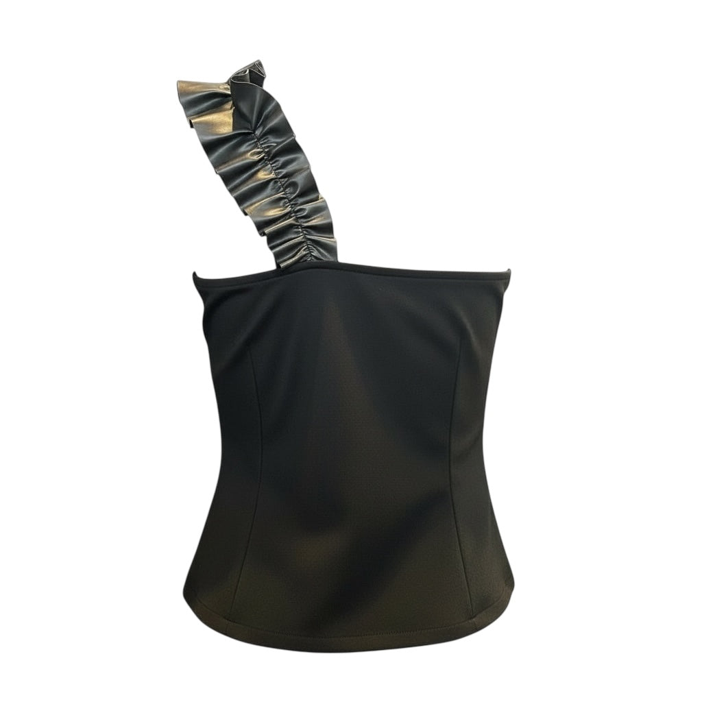 One Shoulder Ruffle Top size L