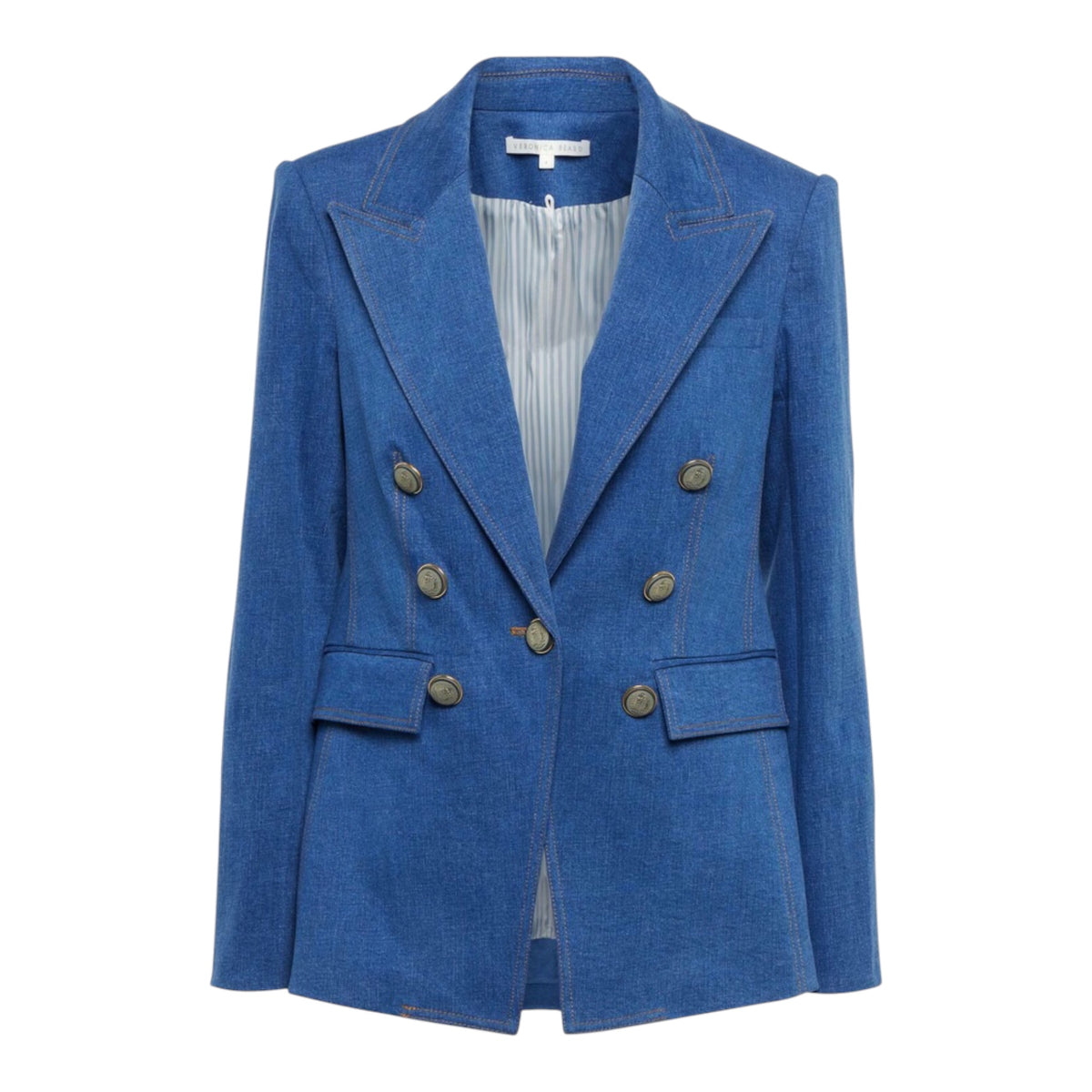 Naira Double-Breasted Denim Blazer size 4