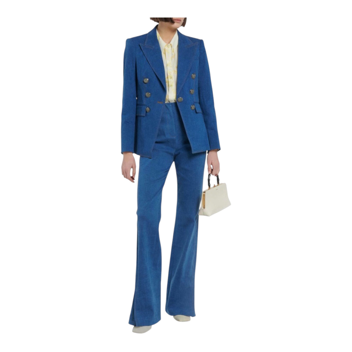 Naira Double-Breasted Denim Blazer size 4