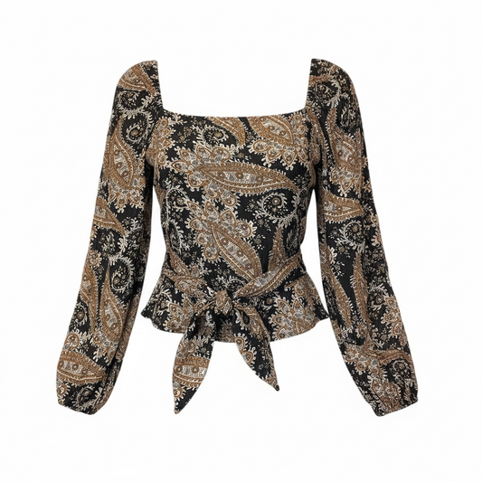 Paisley Belted Top size L