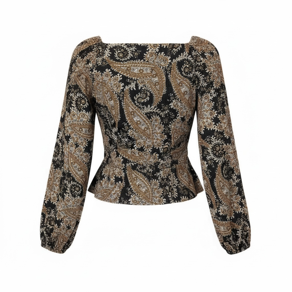 Paisley Belted Top size L