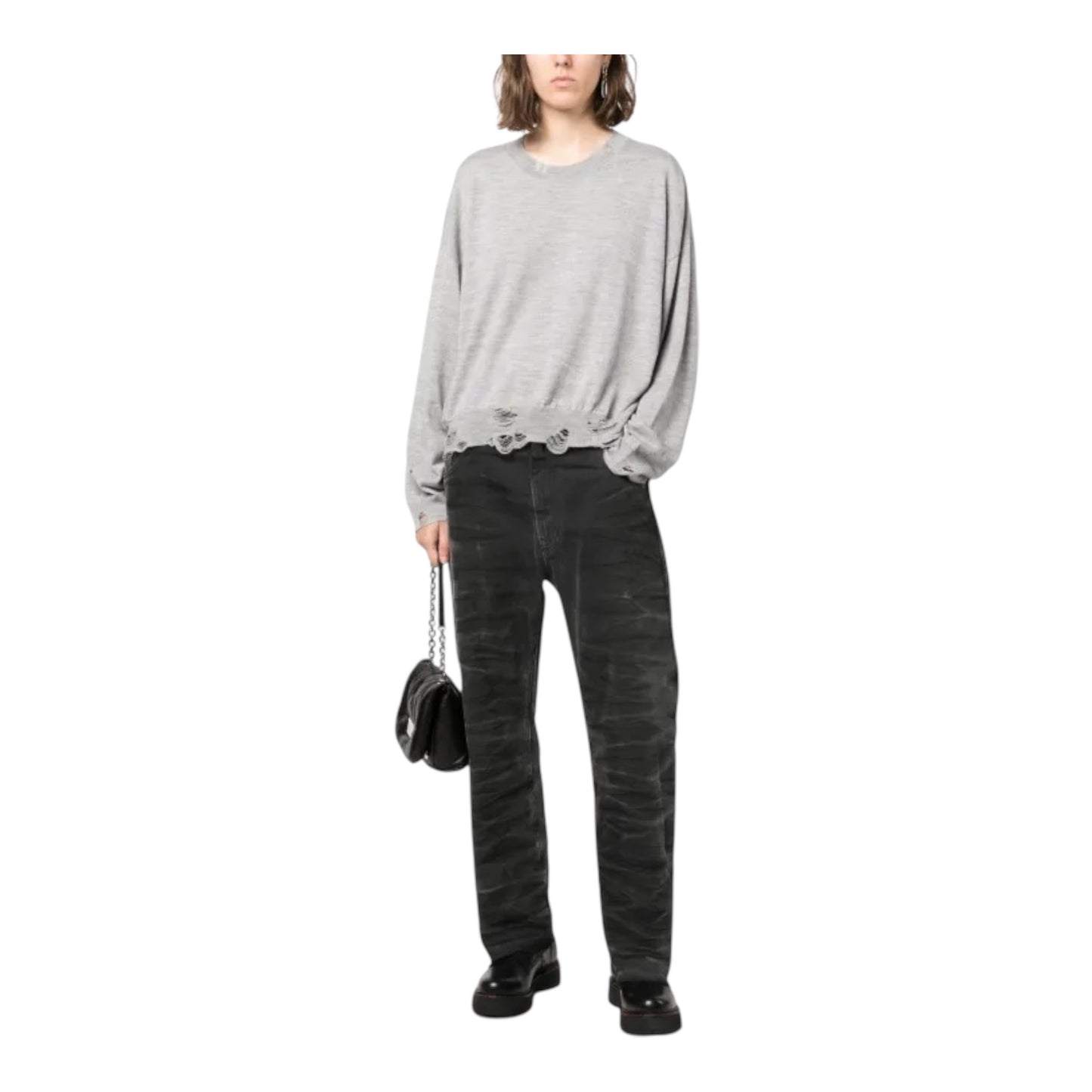 Distressed Merino-Wool Jumper size Small
