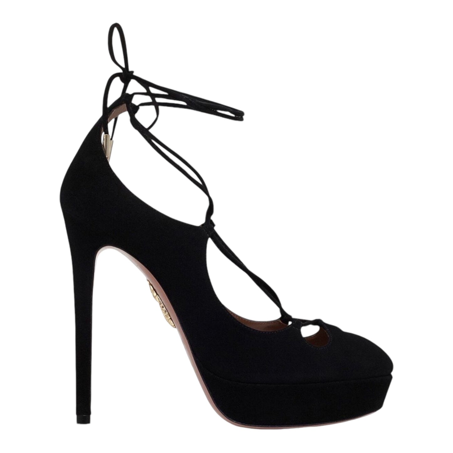 Suede Lace-Up Pumps Size 38