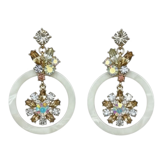 Flower Ring Drop Earrings