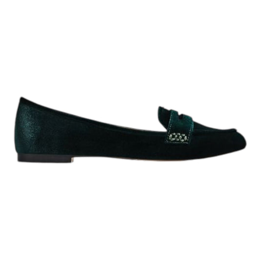 Zara Dark Green Velvet Loafers size 40(9)