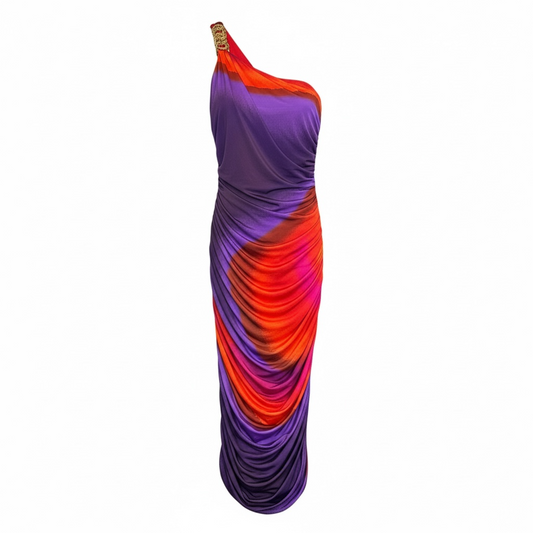 Ombre One Shoulder Dress size 6 NWT