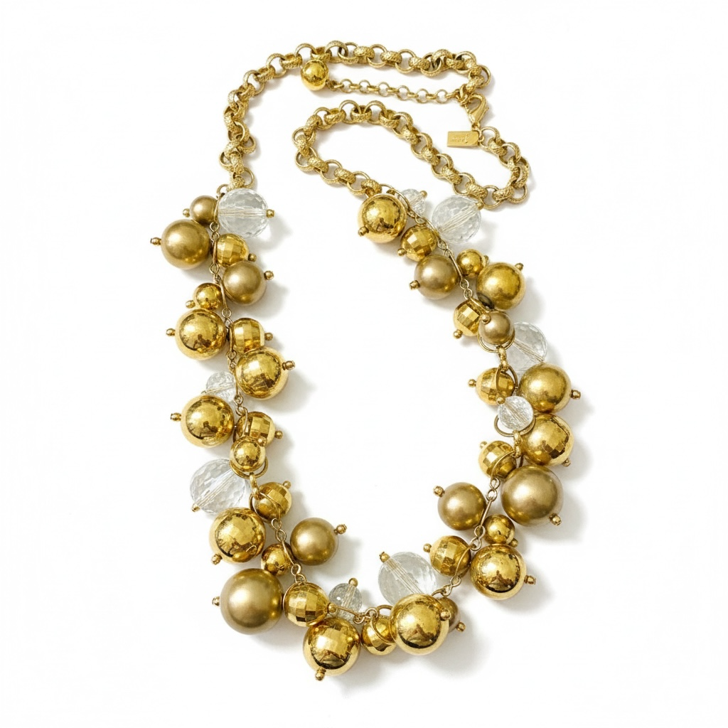 Faceted Balls Chain Link Necklace