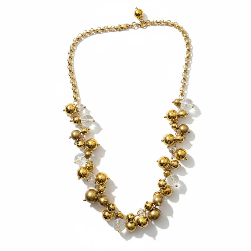 Faceted Balls Chain Link Necklace