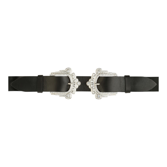 Bull Double Jewel Buckle Leather Belt size 90