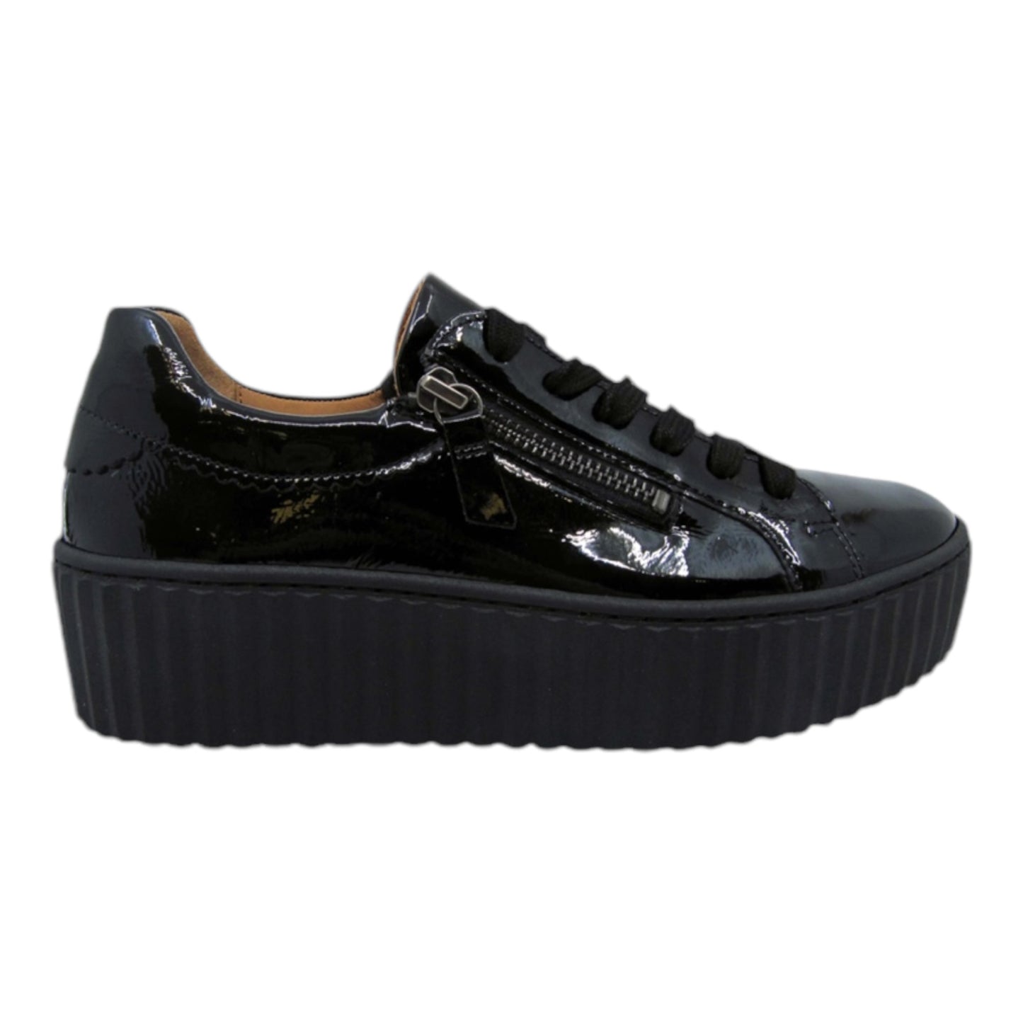 Patent Leather Zipper Sneakers size 8