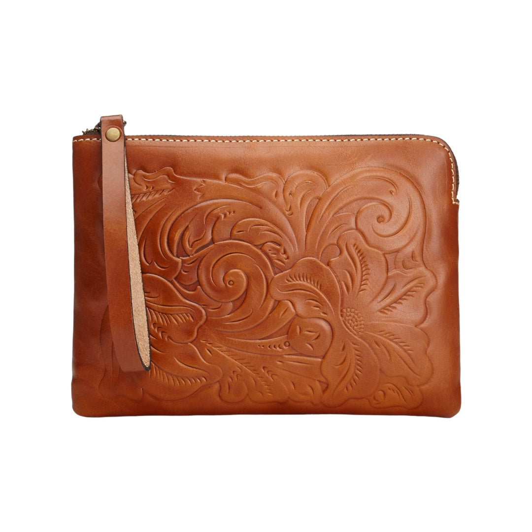 Cassini Tooled Wristlet NEW WITH TAGS