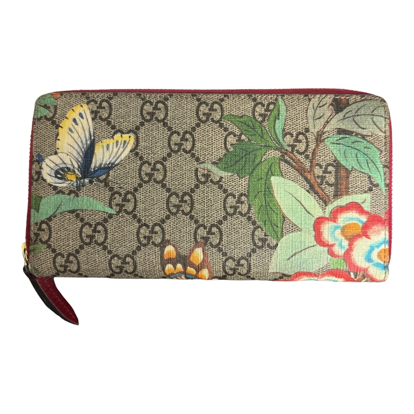 Zip Around Wallet Tian Print GG Coated Canvas