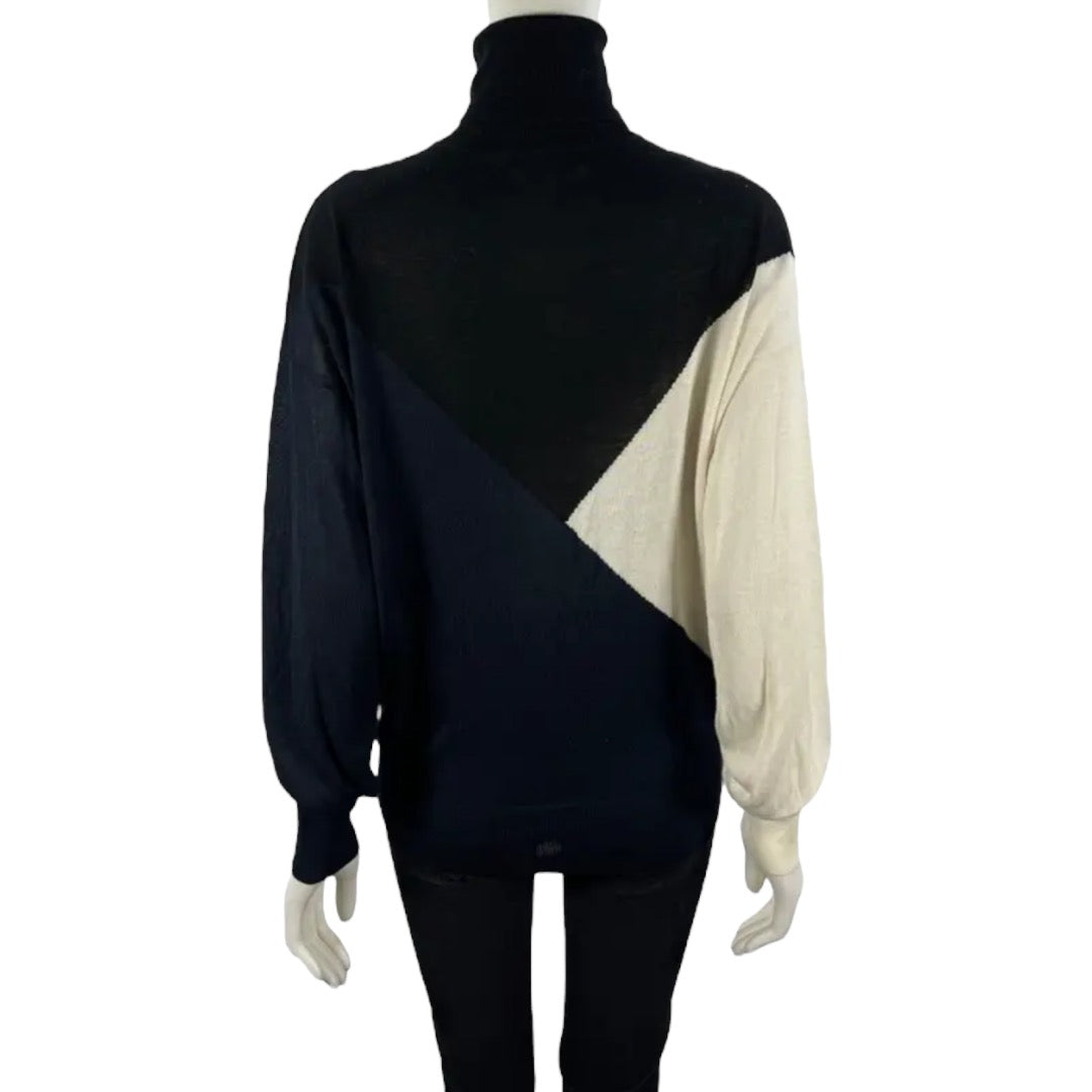 Colour Block Turtleneck Sweater Small