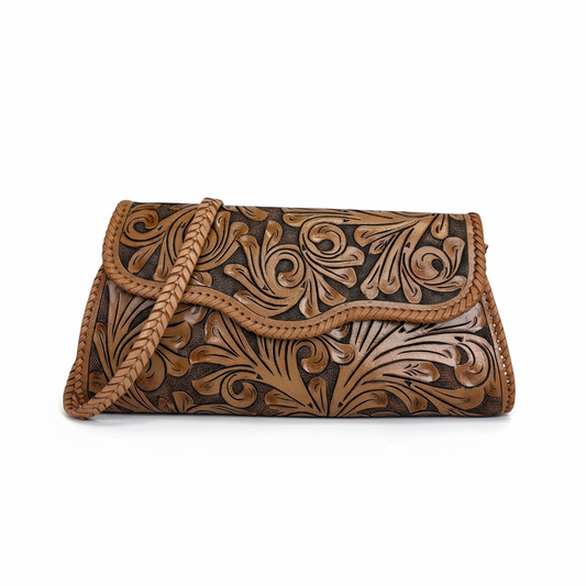 Tooled Leather Crossbody