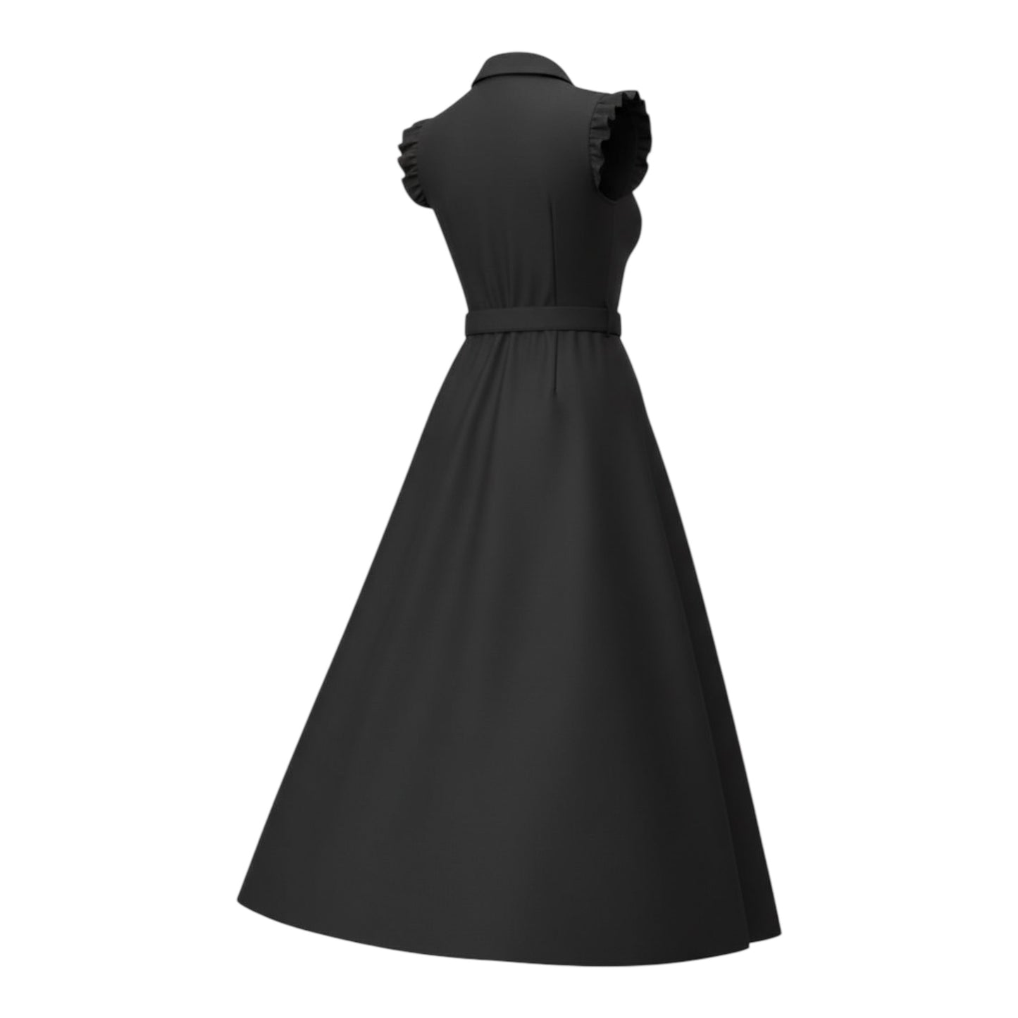 Ruffle Sleeve Belted Dress size L