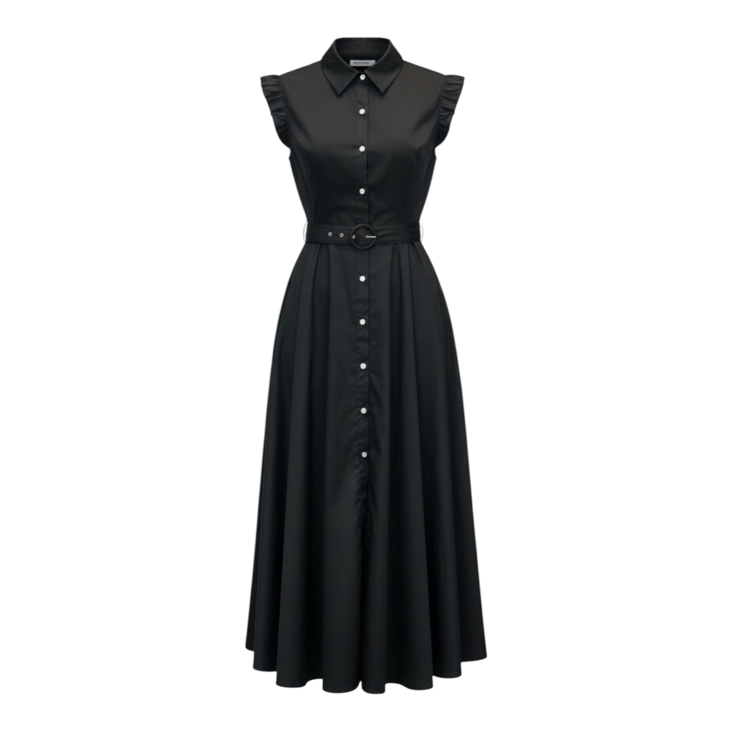 Ruffle Sleeve Belted Dress size L