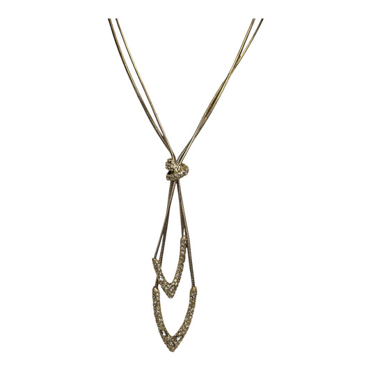 2 Crystal V Pendant Necklace