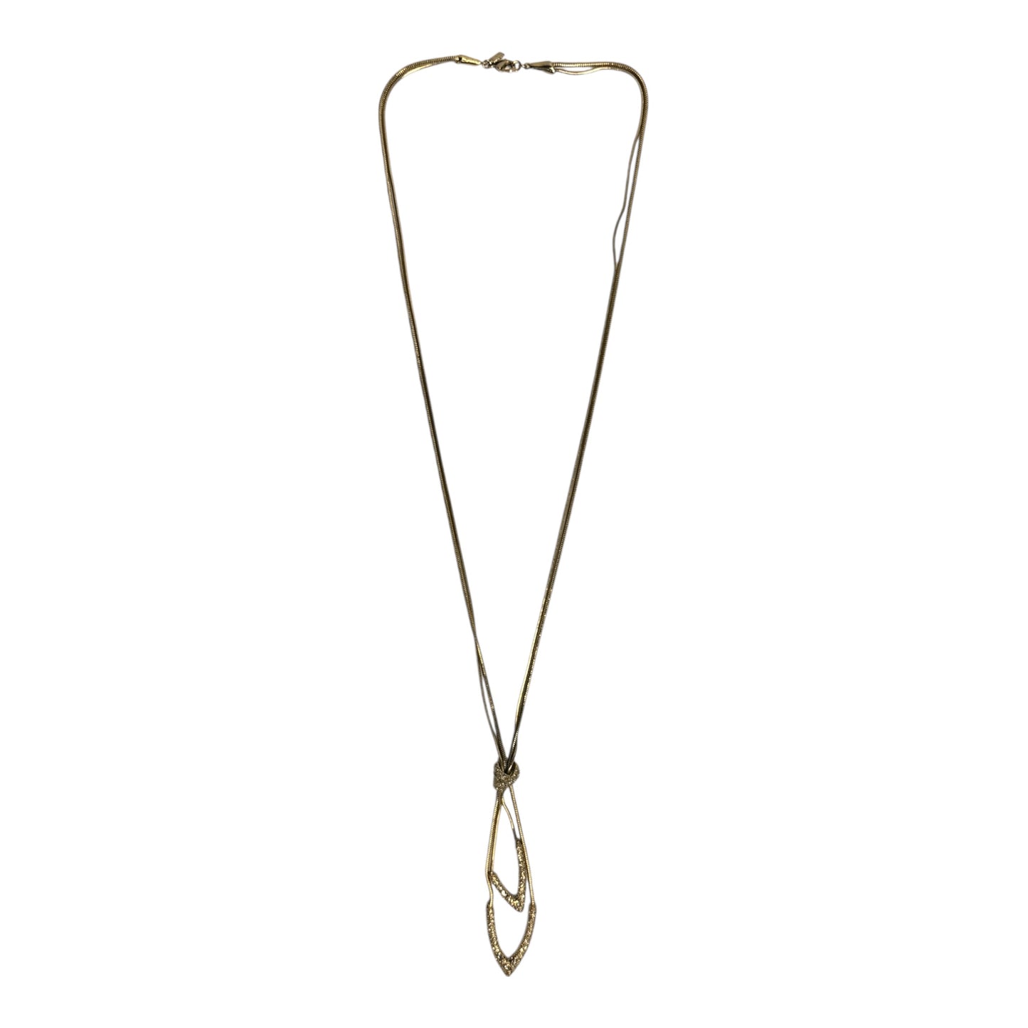 2 Crystal V Pendant Necklace