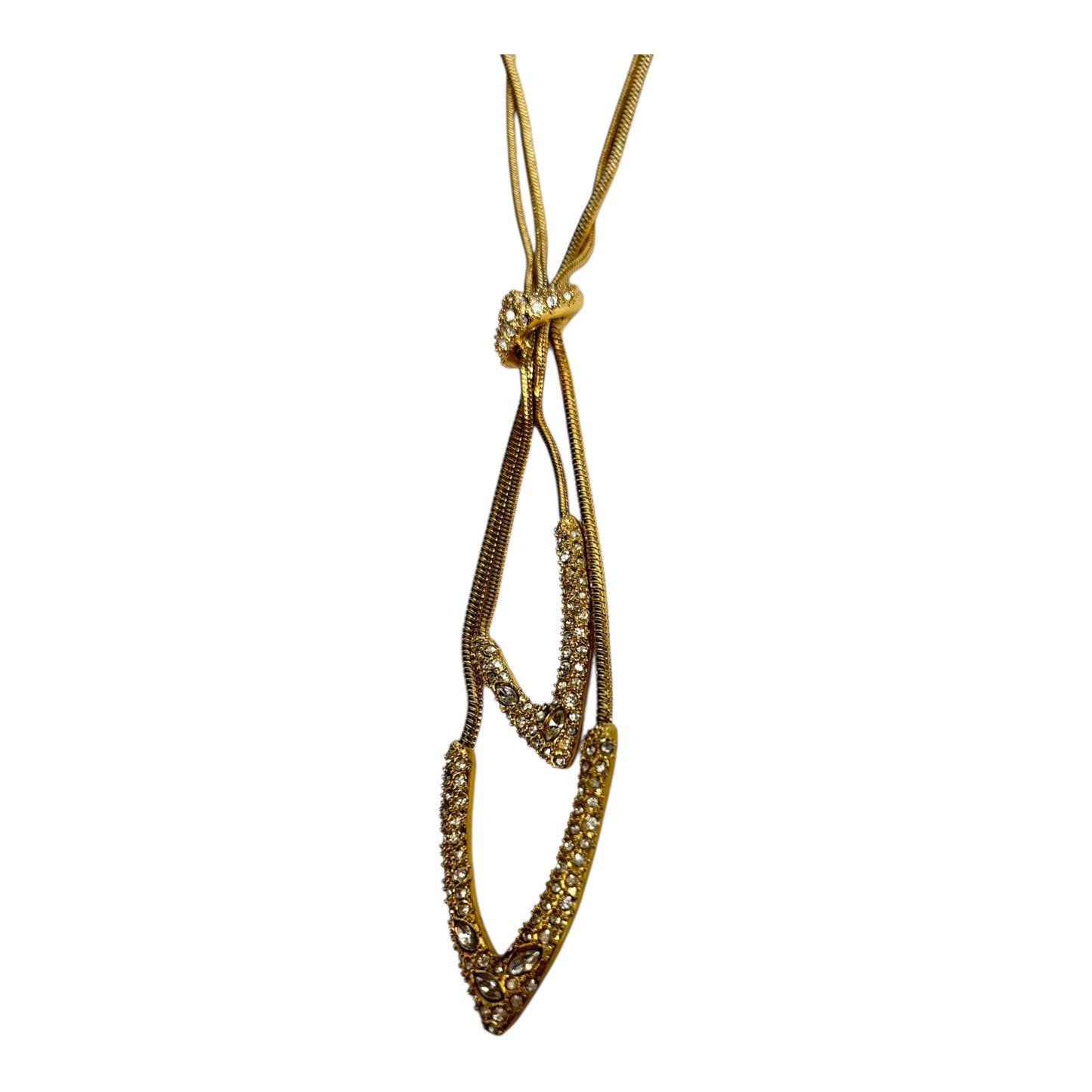 2 Crystal V Pendant Necklace