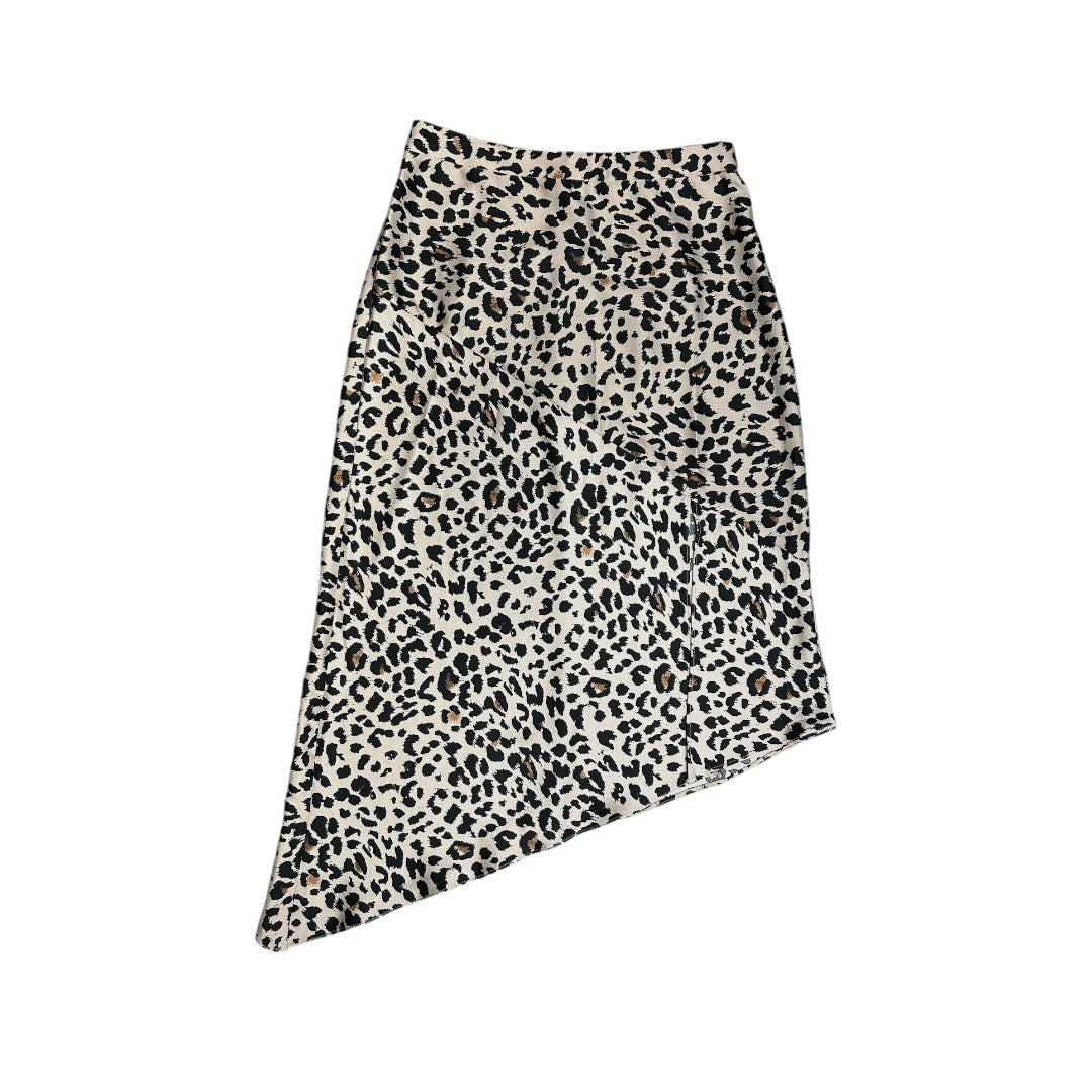 Leopard Print Asymmetrical Midi Skirt Small