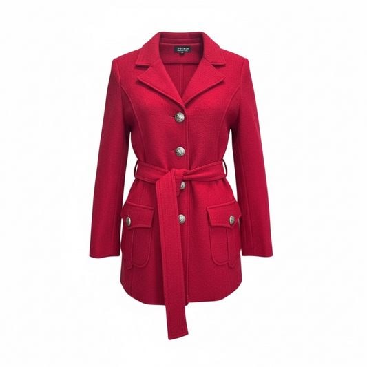 Belted Melton Military Jacket size 8